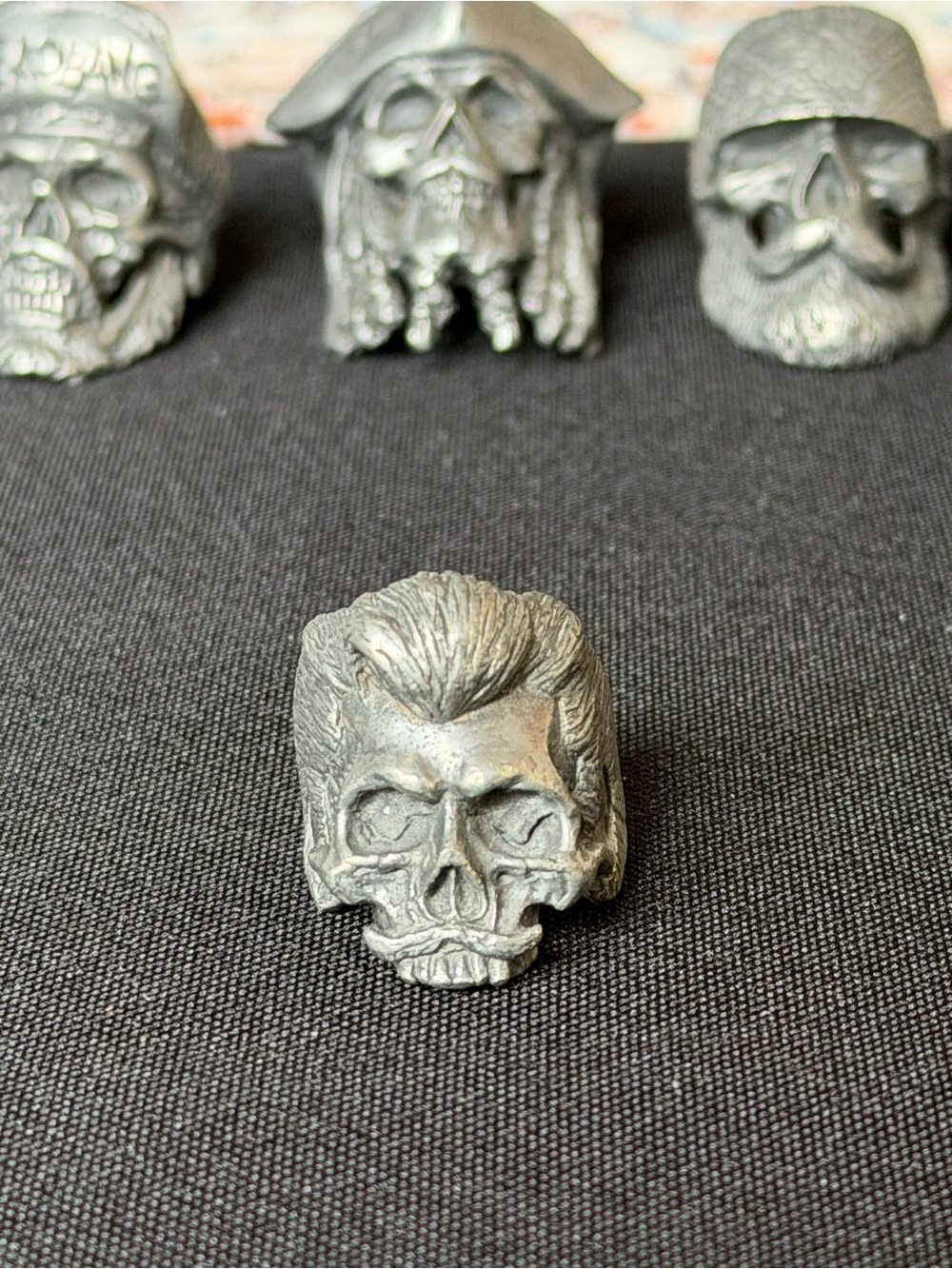 Men's Silver-Tone Skull Rings - Suave Bones